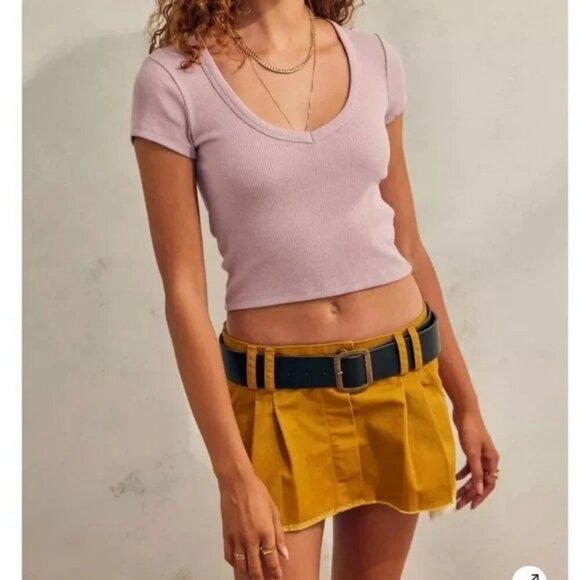 BDG Urban Outfitters Sydney Pleated Brun Mini Skirt Size XS - Picture 1 of 8